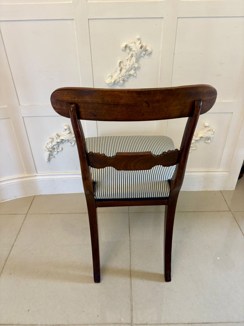 Set of 4 Antique Regency Quality Carved Mahogany Dining Chairs - Image 7